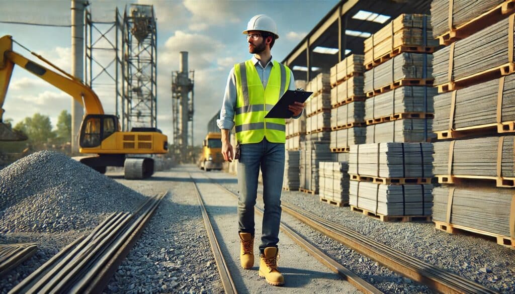 Construction Supervisor Taking Materials Inventory