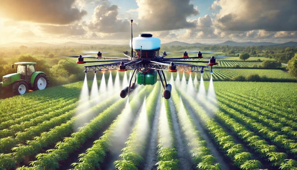 agriculture drone spraying field